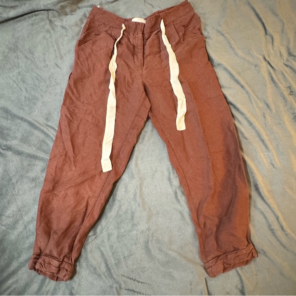 Wilfred Pants - Wilfred Linen Blend Chocolate Brown Pants

#1158